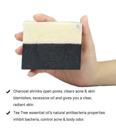 Organic Activated Charcoal Soap for Men & Women | Detoxifying & Pore Cleansing | 100% Natural Handmade Vegan | S.oulflow.er - 150g - Buy Online on GoSupps.com