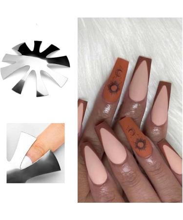 Premium Stainless Steel Nail Template with Crystals | French Style Manicure & Nail Art Tools | Multicolored Polishing Plates - Buy Online on GoSupps.com