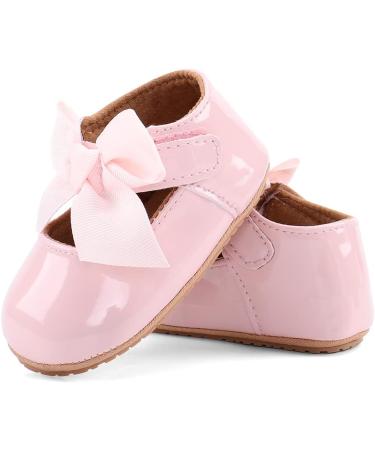 LACOFIA Baby Girls Anti-Slip Bowknot Mary Jane First Walking Shoes | Prewalkers 12-18 Months | Princess Party Shoes | G Pink - Buy Online on GoSupps.com