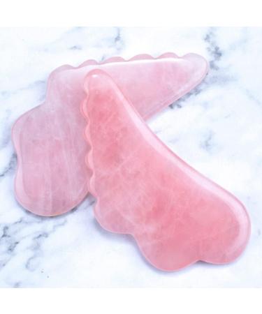 FRCOLOR Quartz Wing Scraping Board & Gua Sha Facial Massager - Rose Crystal Roller for Neck & Face - 10.2x5.5cm - International Shipping Available - Buy Online on GoSupps.com