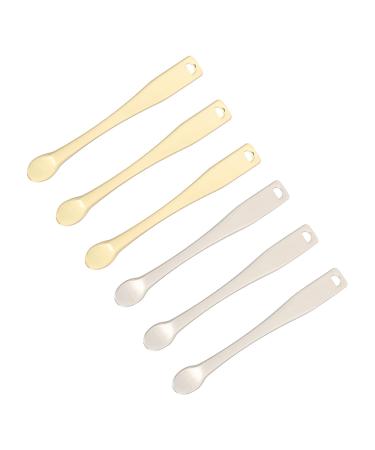 minkissy 18 Pcs Electroplating Cream Spoon Mini Makeup Spatulas Facial Cream Spatula Eye Cream Applicator Truly Beauty Cream Spoon Cosmetic Mixing Spoon Zinc Alloy Supplies Pack 1 count (Pack of 1) Golden Goldenx3pcs
