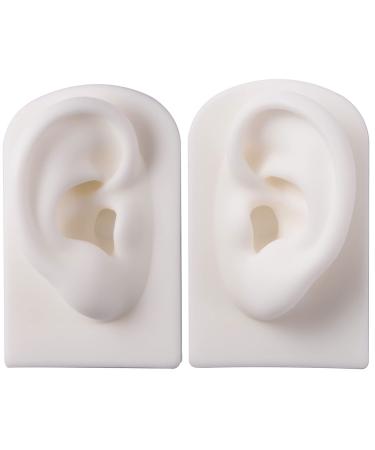 KTROK 1Set Silicone Acupuncture-ear model artificial ear simulation model reused ear display form for science lessons anatomical office studies of science white