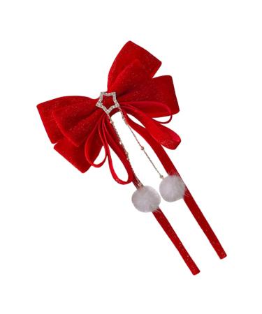 1pc hair accessories sweet bow hairpin cute bow hair clips girl bow hair clips big bow hair clip bowknot barrettes bowknot hair clips red hair clips Baby flocking bow tie Christmas