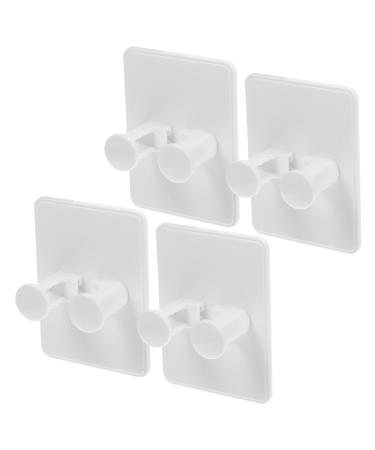 Hapinary 4 pieces of hooks for shower razor Razor and brush stands Razor Organizer shower hooks made of luffa holder for the shower man no punch white ABS power plug acrylnitril-butcia-styrene (ABS)