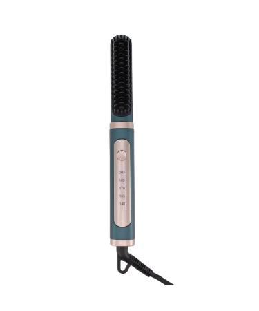 Electric Hair Straightening Brush Prevent Burns 5 Temperature Ceramic Heating Hair Straightening Comb for All Hair Types for Daily Use (US Plug)