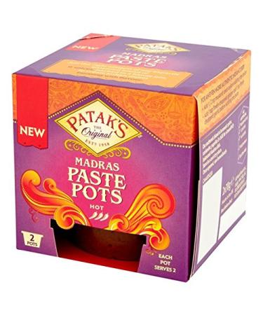 Patak's Pataks Madras paste pots Hot 2x70g Pack of 6
