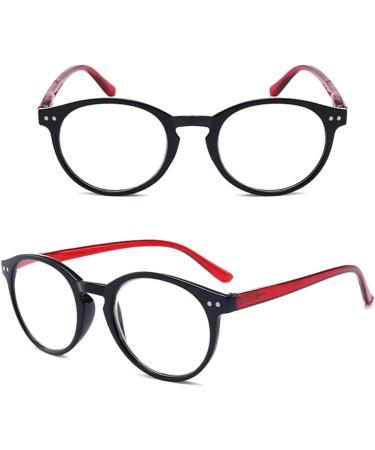 Stylish Red Reading Glasses for Men & Women - Spring Hinges Anti Eyestrain Resin Lenses 2.5x Magnification - Buy Online on GoSupps.com