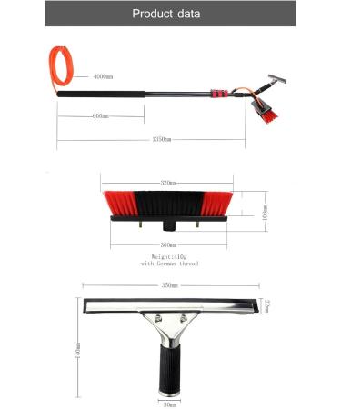Outdoor Window Cleaning Poles Water Fed Pole Kit Water Fed Brush W/Squeegee Water Fed Cleaning System 3-In-1 Aluminum Outdoor Window/9 M/29.5 Ft/5.4 M/17.7 Ft - Buy Online on GoSupps.com