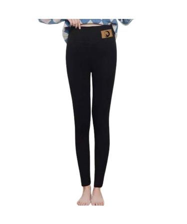 Jiqing thermo leggings women winter high waist thermoleggings thickened plush leggings stocking pants opaque winter for young girl baby girl 42 a08+black