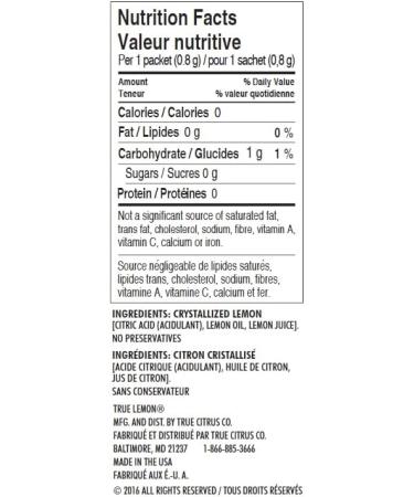 TRUE CITRUS Lemon Beverage Powder 32-Count 25.8G - Buy Online on GoSupps.com