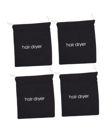 Baluue 4pcs Hair Dryer Storage Bag Curling Hair Dryer Travel Tote Bag Travel Supplies Hair Bag Black Fabric