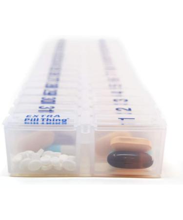 AM PM 31-Day Pill Planner - Large Monthly Organizer for Medications BPA Free Clear & Blue Compartments - Buy Online on GoSupps.com