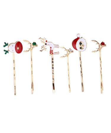 FRCOLOR 3 Christmas Hair Clips Girl Santa Hair Clip Snowman Hair Clips Cute Pin Xmas Bobby Pins Snowman Alloy Hairpins Hair Clips for Kids Party Hairpin Decorate Child Metal Cartoon