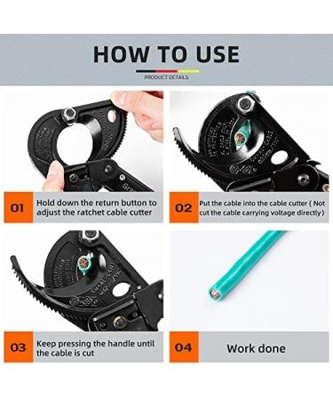 HS325A Aluminum Copper Ratchet Cable Cutter - Cuts Up to 240mm - Efficient Cable Cutting Tool - Buy Online on GoSupps.com