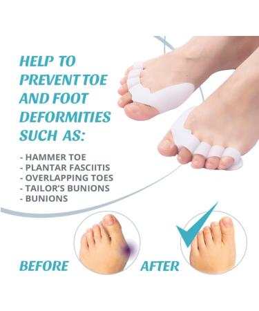 JH Silicone Toe Separator & Bunion Corrector - Hammer Toe Straighteners for Men & Women - Universal Size - 1 Pair Set - Buy Online on GoSupps.com