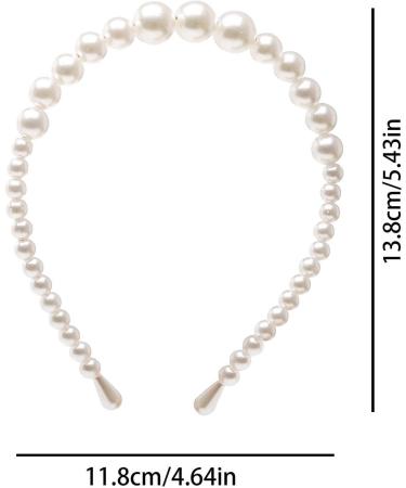 Pearl Hair Hoop | White Faux Pearl Rhinestones Hairbands - Elegant Wedding Headwear Hair Accessories Faux Pearl Rhinestones Hairbands for Wedding - Buy Online on GoSupps.com