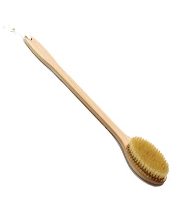 Body Brush  Super Long Handle 20 inches  Hog Hair  Japanese Hinoki Tree Wooden Handle