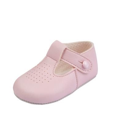 Early Days Baypods Baby Shoes for Boys & Girls Soft Soled Pre Walker Shoes Soft Faux Leather Baby Boys & Baby Girls Shoes B625 T Bar Style Shoe with Hole Punch Made in England 2 UK Child Pink