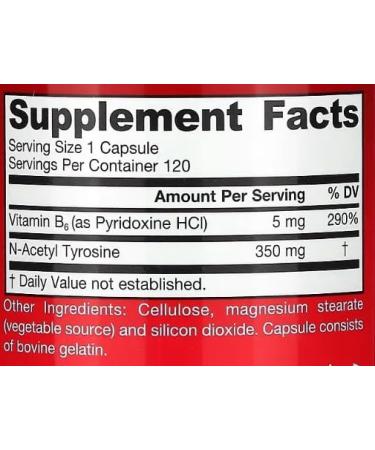 Jarrow Formulas N-Acetyl Tyrosine - 350mg 120 Caps Cognitive Support & Mood Enhancement - Buy Online on GoSupps.com