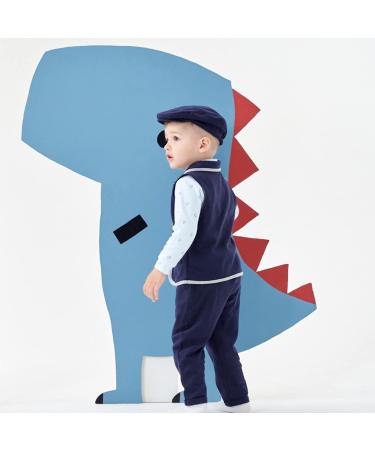 Famuka Baby Boy Formal Tuxedo Suit with Bows Waistcoat & Hat - 9 Months (Blue) | 4 PCS Set - Buy Online on GoSupps.com