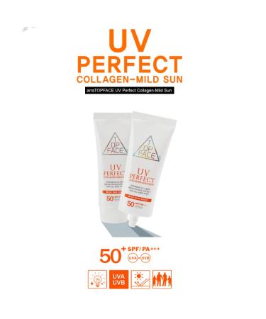 arraTOPFACE UV Perfect Collagen-Mild Sun SPF50+/PA+++ 70ml (Pack of 2) - UVA UVB Blocking Physical Sunscreen - Buy Online on GoSupps.com