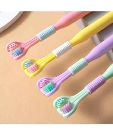 Three-Sided Soft Hair Toothbrush for Adults & Children - Effective Manual Design for Deep Cleaning Teeth & Gums - Random Color - Buy Online on GoSupps.com