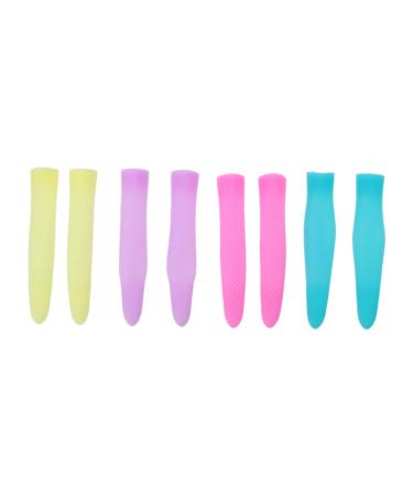 Ipetboom 4 Pairs Cuticle Nipper Handle Sleeve Tip Scissors Safety Cover Embroidery Scissors Sewing Scissors Cover Lopper Siliconescissors Cover Scisors Non-Slip Protection Cap