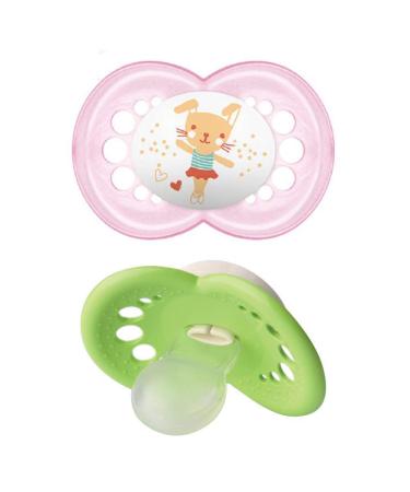 MAM Original Skin Soft Silicone Pacifier Set for Girls 16+ | 2 Pacifiers with Sterilized Transport Box & Washable MAM Clip It! - Buy Online on GoSupps.com