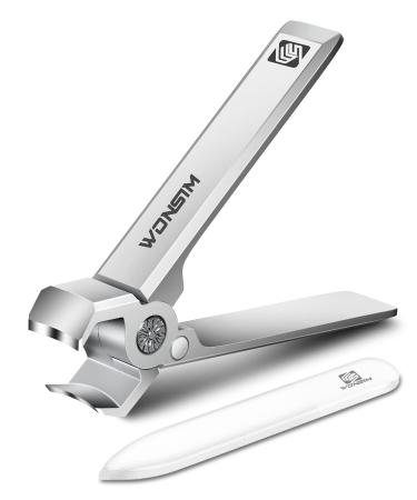 WONSIM Nail Clippers  Toenail Clippers for Thick Nails with Sturdy Stainless Steel and Sharp Curved Blade  15mm Wide Jaw Heavy Duty Nail Cutter Nail Clippers for Men Fingernail Clipper for Adult Women