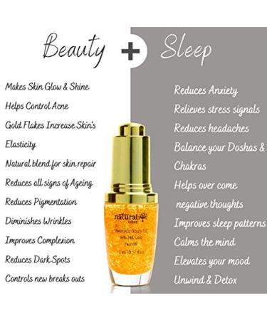 Natural Vibes Gold Beauty Oil Elixir - Nourishing Face Lips & Neck Oil for Restful Sleep | 15 ml - Buy Online on GoSupps.com