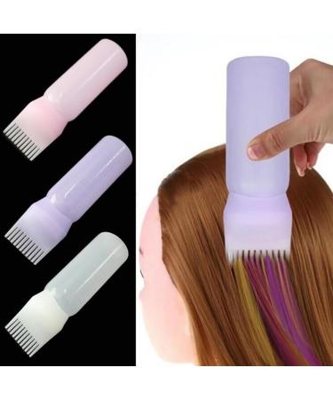 JIHUOO 2 Pcs 6 Ounce Plastic Root Comb Applicator Bottle Hair Dye Color Comb Bottle Hair Oil Applicator Bottle Hair Dye Container Applicator Bottle with Graduated Scale Pink - Buy Online on GoSupps.com