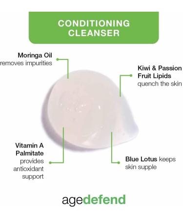 ARK Skincare Age Defend Conditioning Cleanser for use in your 30s & 40s suitable for Sensitive Skin with Antioxidants Kiwi & Vitamin A 200ml - Buy Online on GoSupps.com