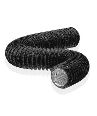 HG power exhaust hose 100mm length 5m flexible PVC aluminum tube ventilation hose Sound insulated heat insulation aluminum flex hose exhaust air pipe for exhaust air valves Long: 5m/16ft & diameter: 100mm/4-inch black