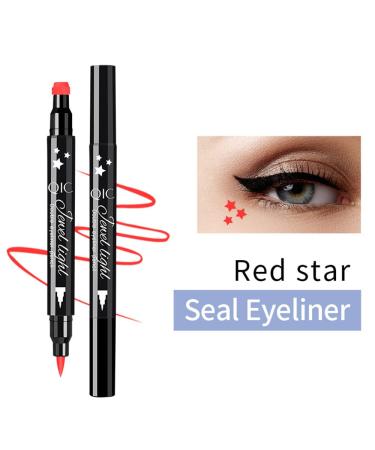 Go Ho Red Star Stamp Liquid Eyeliner | Waterproof & Smudge-proof Long-lasting Eye Makeup | Double-Sided Seal | 1 PC - Buy Online on GoSupps.com