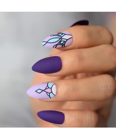 Buy Purple Press on Nails | Violet 24 x 7.5 cm | Fast International Shipping - Buy Online on GoSupps.com