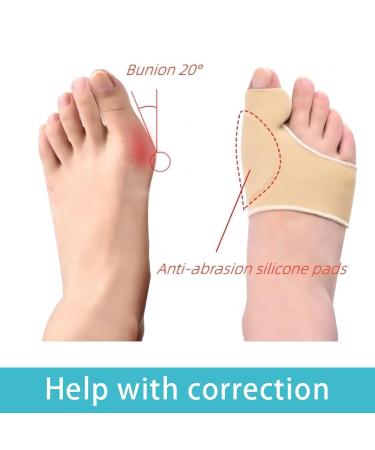 Hallux Valgus Bunion Corrector Bandage - Skin Color Silicone Toe Spreader & Sleeve for All Foot Types - Buy Online on GoSupps.com