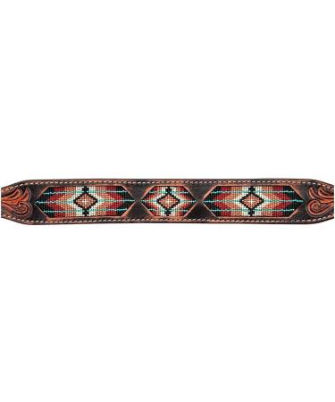 Circle Y Distressed Southwestern Beaded Horse Breast Collar - Turquoise/Brown/White - One Size - Buy Online on GoSupps.com