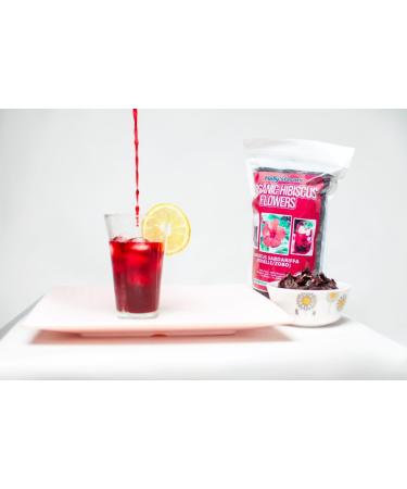 Hibiscus Flowers Dried - 200g/7 oz | 100% Pure Organic | Gluten-Free & Caffeine-Free | Loose Leaf Tea Refreshing Mocktails Baking & Food Decoration | Brews 100+ Cups | Floral & Tangy Herbal Tea - Buy Online on GoSupps.com