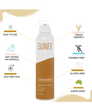 SunFX Summers Secret Instant Self-Tanner Bronzing Spray Medium Dark 200g/8oz - Pack of 1 - Buy Online on GoSupps.com
