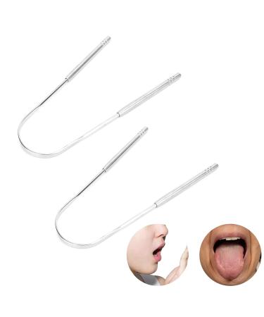 U-Shaped Tongue Scraper 2-Pack | Stainless Steel Oral Care Tool for Fresh Breath | Reusable & Easy to Clean - Buy Online on GoSupps.com