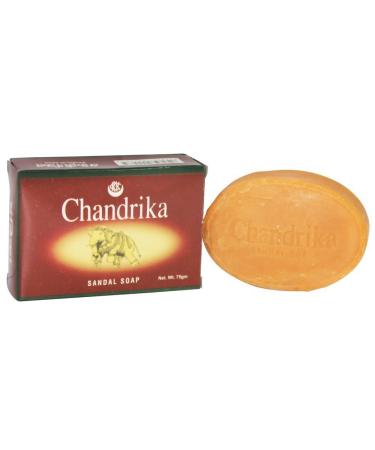 Chandrika Sandal Soap Bar Coconut Oil and Sandalwood Soap for Men & Women Cleansing & Moisturizing Face Bath and Body Wash Vegan Soap 2.64 Oz (6 Pack)