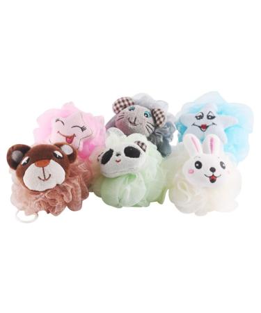 6pcs Esponja para Ba arse Bath Ball Slack Exfoliating Bathing Sponge Bath Sponge Pouf Loofah Long Pouf Shower Ball Body Scrubber Brush Loofah Back Scrubber Sponges Mesh