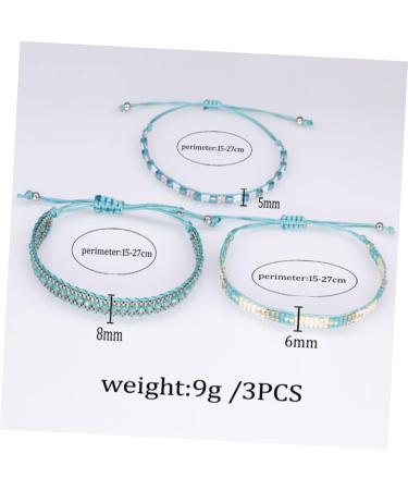 VALICLUD 6 Pcs 1 Bohemia Style Bracelets Bohemian Style Bracelets Womens Bracelets Handmade Bracelets Bohemian Bangles Strand Bracelet Anklets for Women Miss Three Piece Suit Beads 6 6cm Blue - Buy Online on GoSupps.com
