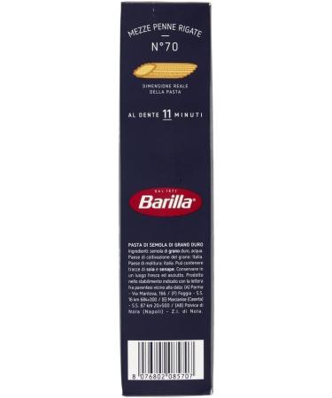  Italian Gourmet E.R. Pack of 20 Barilla Mezze Penne Rigate pasta No. 70 100% Italian noodles 500g + Italian gourmet Polpa 400g - Buy Online on GoSupps.com