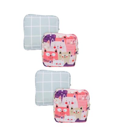 Lurrose 4 pieces of storage bags for women's bandages for women's bandages holder for breastfeeding inserts wallet made of cotton bags for menstrual tins tampon napkunts multifunction pure cotton girls