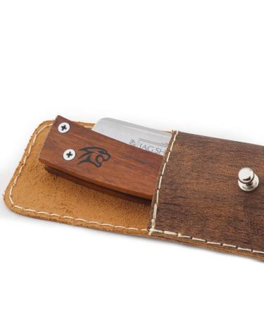 Premium Straight Cutthroat Razor with Wooden Handle & Leather Case for Men - Perfect for a Classic Shave - Buy Online on GoSupps.com
