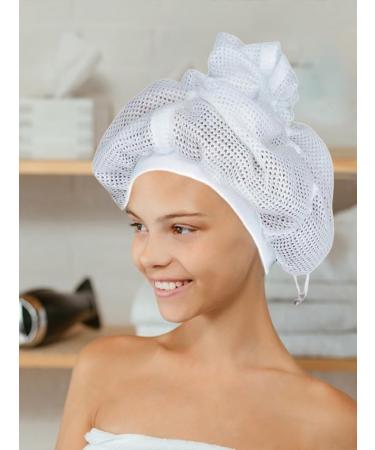 Net Plopping Cap For Drying Curly Hair Adjustable Bonnet Hair Hair Nets With Drawstring Hooded Hair Dryer Quick Drying Styling For Sleep Long And Curly Hair 2pcs - Buy Online on GoSupps.com