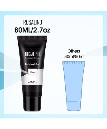 ROSALIND Clear Acrylic Poly Extension Gel 80ml - Nail Thickening Builder for DIY Nail Art at Home with UV Lamp - Buy Online on GoSupps.com
