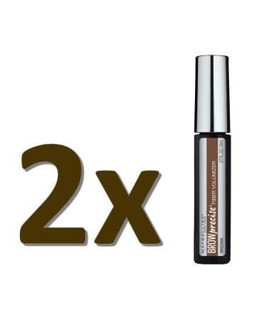 Maybelline New York Brow Precise Fiber Filler, Brown Eyebrow Mascara - Pack of 2