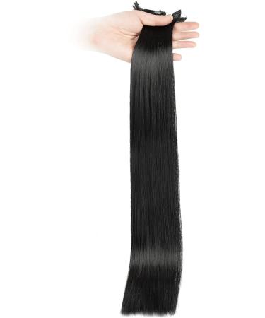 22 Off Black Synthetic Clip in Hair Extension - Full Head Double Weft Hairpiece for Women - Buy Online on GoSupps.com